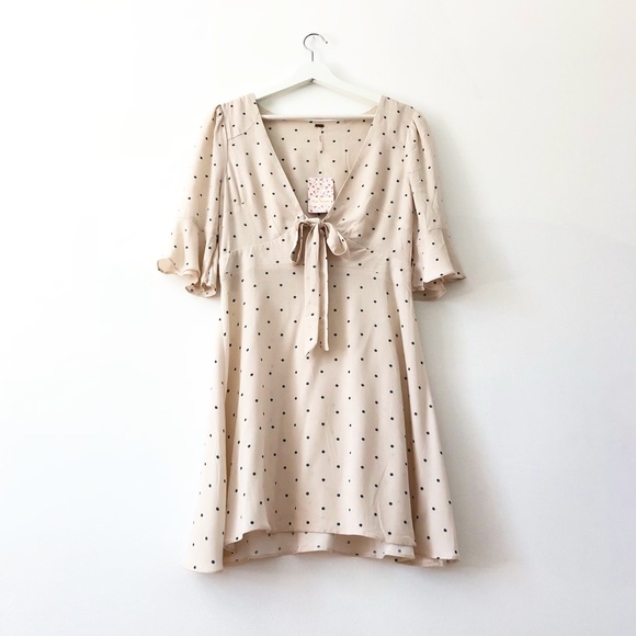 Free People Dresses & Skirts - Free People Cream Polka Dot Summer Dress